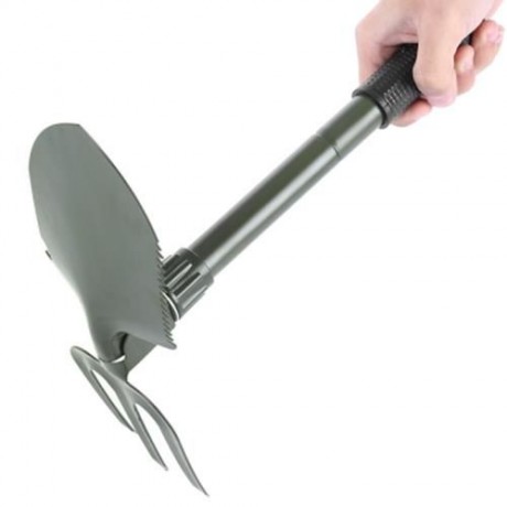 CLEYE OUTDOOR ENTRENCHING FOLDING TOOL MILITARY SPADE TROWEL RAKE SHOVEL (GREEN)