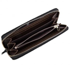 BAELLERRY WEAVE PLAID LETTER ZIPPER CLUTCH PORTABLE WALLET FOR MEN (BLACK)