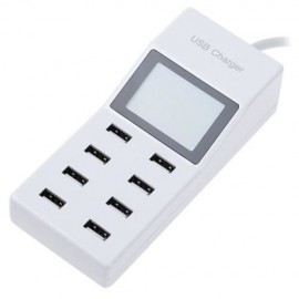 USB POWER ADAPTER 8 CHARGING PORTS FOR MOBILE PHONE TABLET (WHITE)