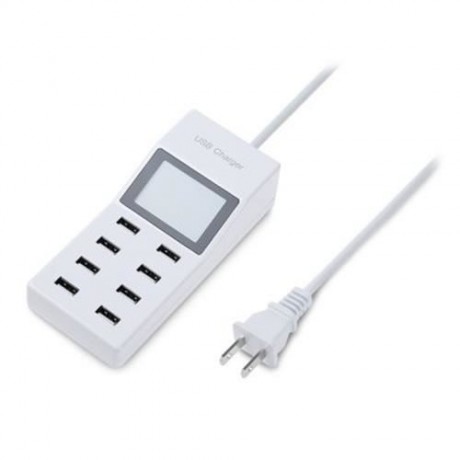 USB POWER ADAPTER 8 CHARGING PORTS FOR MOBILE PHONE TABLET (WHITE)