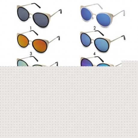 VINTAGE UNISEX CAT EAR DESIGN FROG MIRROR COLOR COATED SUNGLASSES (#8)