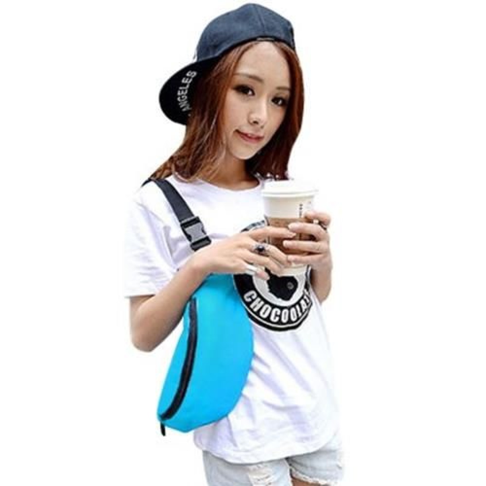 WATER RESISTANT FAKE SYNTHETIC RUBBER SHOULDER MESSENGER CHEST WAIST BAG FOR UNISEX (LIGHT