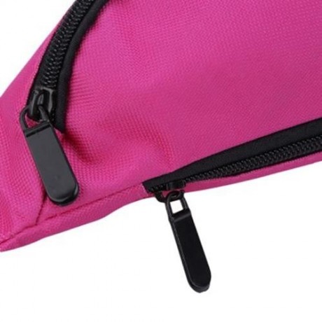 WATER RESISTANT FAKE SYNTHETIC RUBBER SHOULDER MESSENGER CHEST WAIST BAG FOR UNISEX (ROSE 