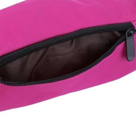 WATER RESISTANT FAKE SYNTHETIC RUBBER SHOULDER MESSENGER CHEST WAIST BAG FOR UNISEX (ROSE 