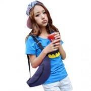 WATER RESISTANT FAKE SYNTHETIC RUBBER SHOULDER MESSENGER CHEST WAIST BAG FOR UNISEX (PURPL