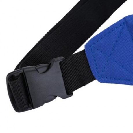 WATER RESISTANT FAKE SYNTHETIC RUBBER SHOULDER MESSENGER CHEST WAIST BAG FOR UNISEX (BLUE)