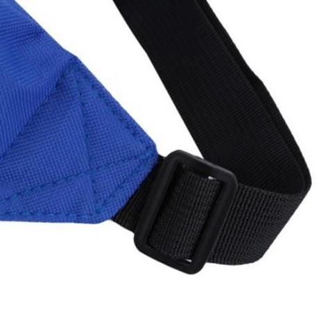 WATER RESISTANT FAKE SYNTHETIC RUBBER SHOULDER MESSENGER CHEST WAIST BAG FOR UNISEX (BLUE)