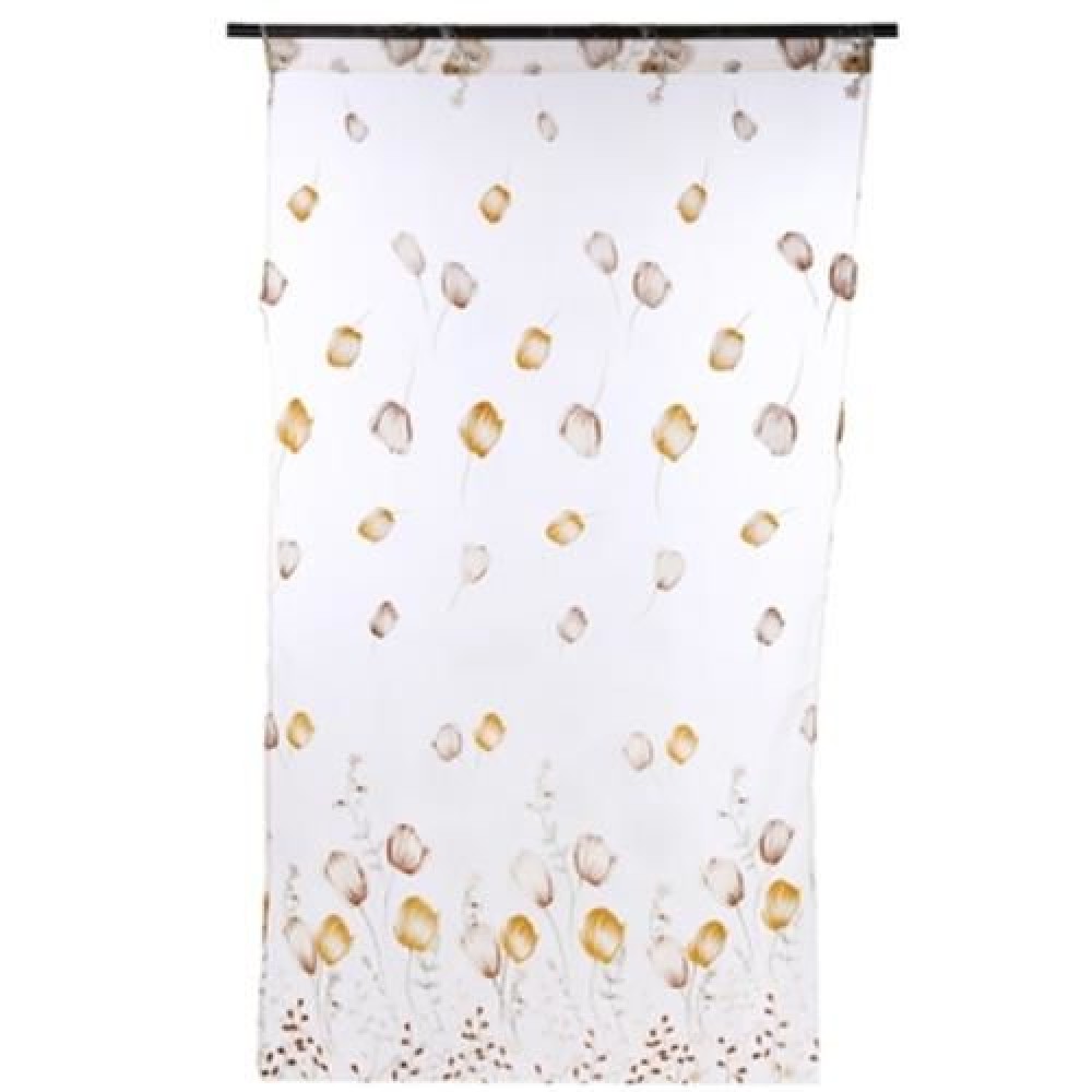 1M X 2M CHIFFON GAUZE VOILE WALL ROOM DIVIDER TULIP FLORAL PRINTED CURTAIN (SOIL)