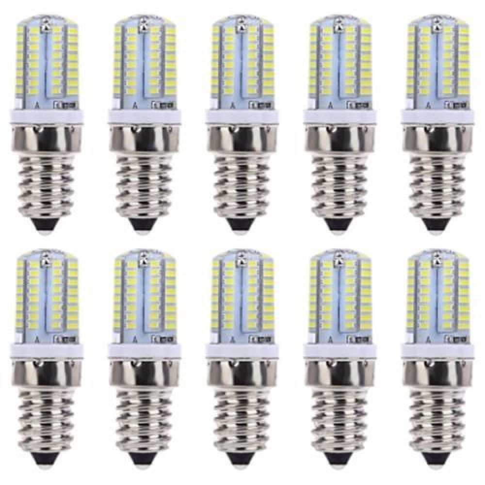 LIGHTME 10PCS AC 220V 3W E14 SMD 3014 LED CORN BULB WITH 64 LEDS (COOL WHITE LIGHT)