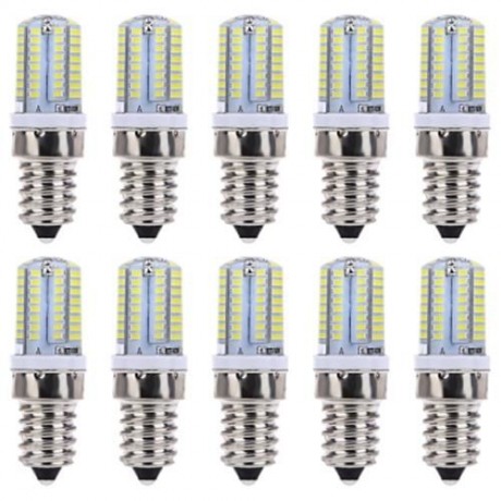 LIGHTME 10PCS AC 220V 3W E14 SMD 3014 LED CORN BULB WITH 64 LEDS (COOL WHITE LIGHT)