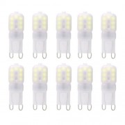 LIGHTME 10PCS G9 AC 220V 2W SMD 2835 LED BULB WITH 14 LEDS (COOL WHITE LIGHT)