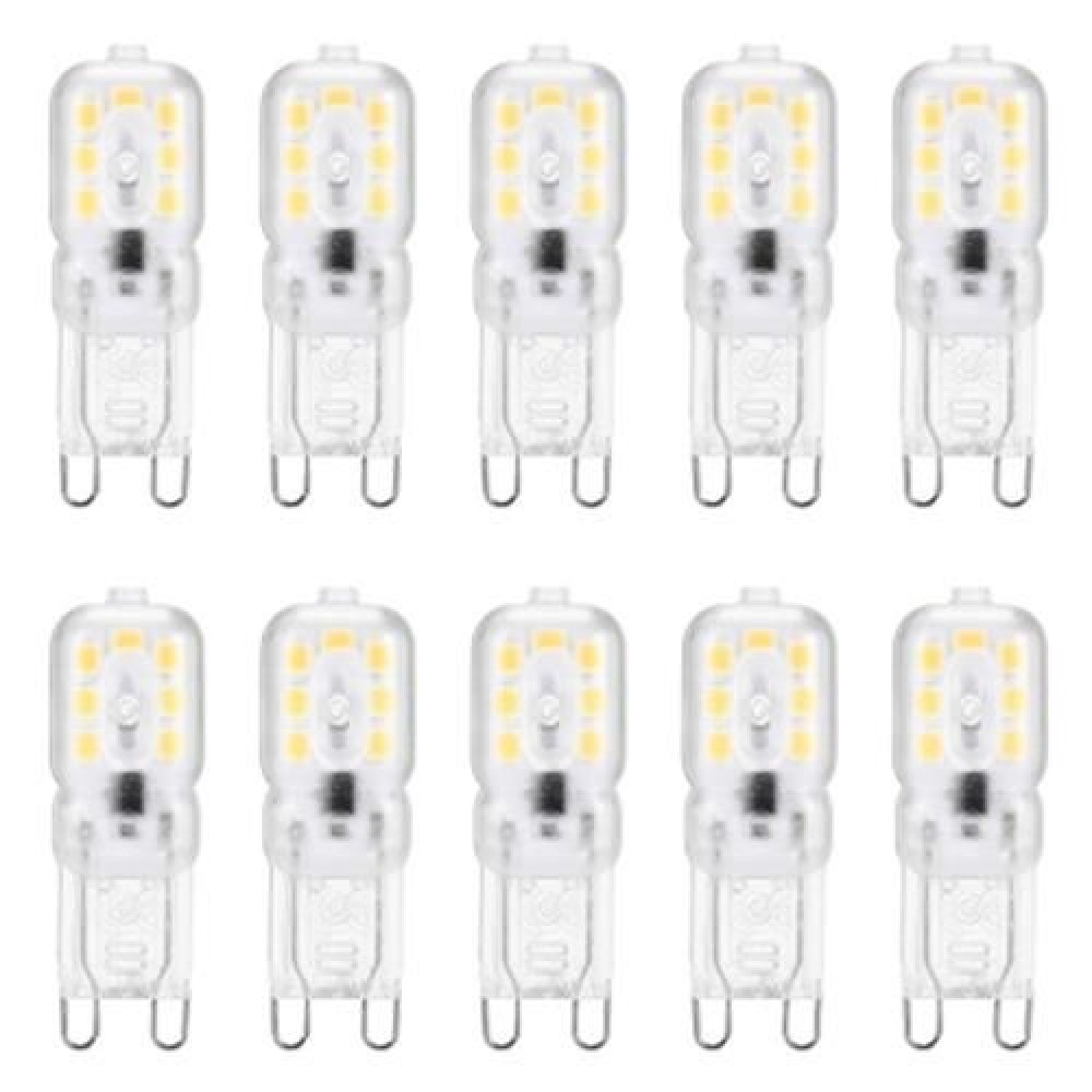 LIGHTME 10PCS AC 220V 2W G9 SMD 2835 LED LAMP WITH 14 LEDS (WARM WHITE LIGHT)