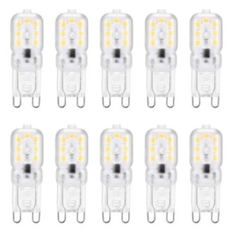 LIGHTME 10PCS AC 220V 2W G9 SMD 2835 LED LAMP WITH 14 LEDS (WARM WHITE LIGHT)