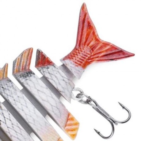 PROBEROS 10CM 6 PART LONG LIP WEEVER SHAPE CRANKBAIT HOOK LURE FISHING BAIT FOR OUTDOOR AC