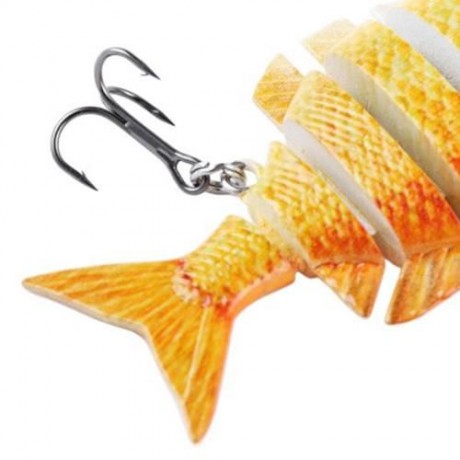 PROBEROS 10CM 6 PART LONG LIP WEEVER SHAPE CRANKBAIT HOOK LURE FISHING BAIT FOR OUTDOOR AC
