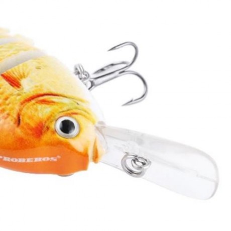 PROBEROS 10CM 6 PART LONG LIP WEEVER SHAPE CRANKBAIT HOOK LURE FISHING BAIT FOR OUTDOOR AC