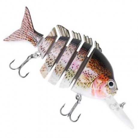 PROBEROS 10CM 6 PART LONG LIP WEEVER SHAPE CRANKBAIT HOOK LURE FISHING BAIT FOR OUTDOOR AC