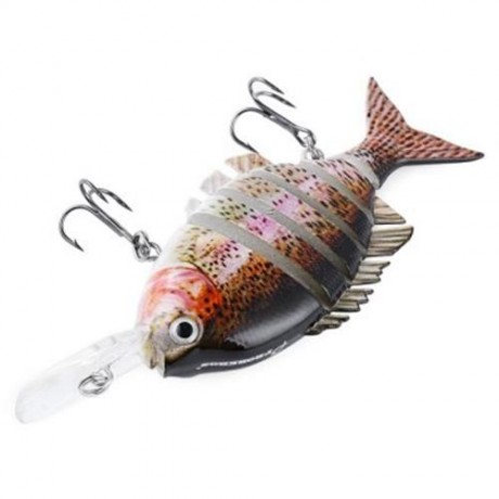 PROBEROS 10CM 6 PART LONG LIP WEEVER SHAPE CRANKBAIT HOOK LURE FISHING BAIT FOR OUTDOOR AC