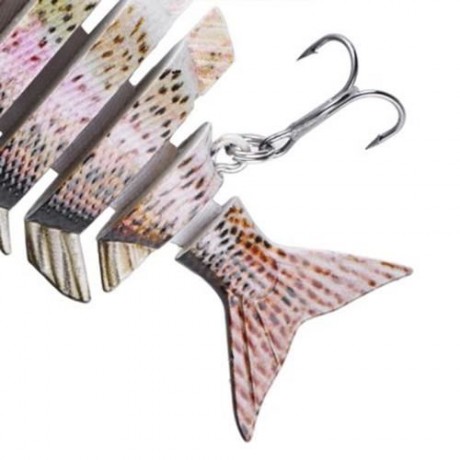 PROBEROS 10CM 6 PART LONG LIP WEEVER SHAPE CRANKBAIT HOOK LURE FISHING BAIT FOR OUTDOOR AC