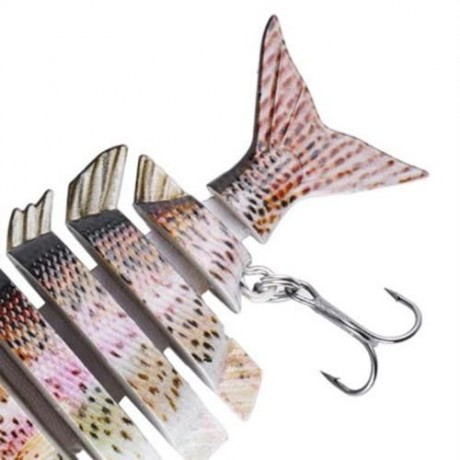 PROBEROS 10CM 6 PART LONG LIP WEEVER SHAPE CRANKBAIT HOOK LURE FISHING BAIT FOR OUTDOOR AC