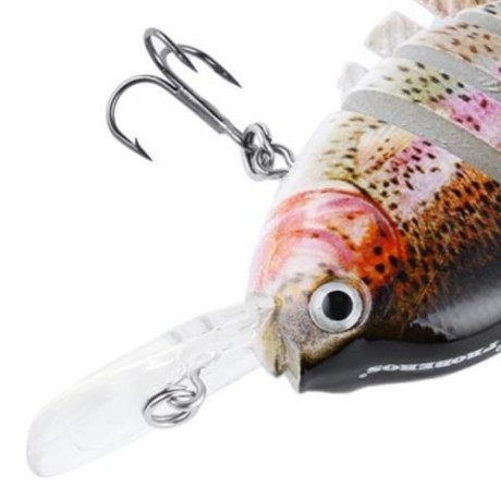 PROBEROS 10CM 6 PART LONG LIP WEEVER SHAPE CRANKBAIT HOOK LURE FISHING BAIT FOR OUTDOOR AC