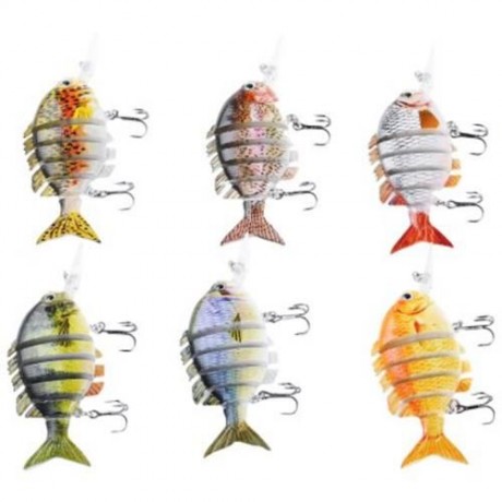 PROBEROS 10CM 6 PART LONG LIP WEEVER SHAPE CRANKBAIT HOOK LURE FISHING BAIT FOR OUTDOOR AC