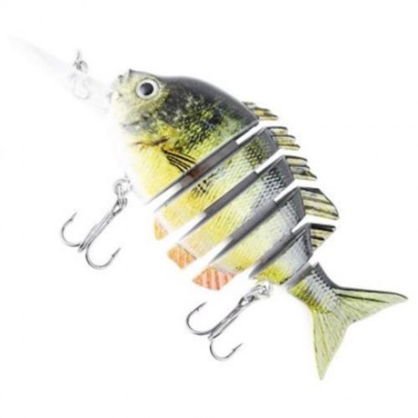 PROBEROS 10CM 6 PART LONG LIP WEEVER SHAPE CRANKBAIT HOOK LURE FISHING BAIT FOR OUTDOOR AC