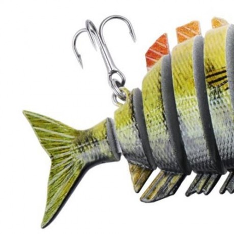 PROBEROS 10CM 6 PART LONG LIP WEEVER SHAPE CRANKBAIT HOOK LURE FISHING BAIT FOR OUTDOOR AC