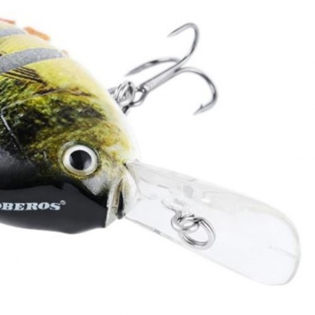 PROBEROS 10CM 6 PART LONG LIP WEEVER SHAPE CRANKBAIT HOOK LURE FISHING BAIT FOR OUTDOOR AC