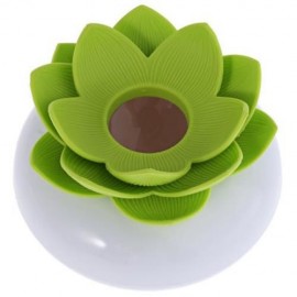 LOTUS COTTONBUDS BOX TOOTHPICKS HOLDER STAND WITH TRANSPARENT COVER (GREEN)