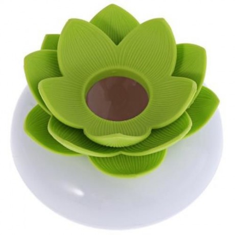 LOTUS COTTONBUDS BOX TOOTHPICKS HOLDER STAND WITH TRANSPARENT COVER (GREEN)