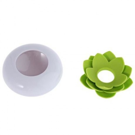 LOTUS COTTONBUDS BOX TOOTHPICKS HOLDER STAND WITH TRANSPARENT COVER (GREEN)