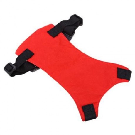 PET VEHICLE SAFETY SEAT BELT ADJUSTABLE DOG LEASH COLLAR CHEST HARNESS (RED)