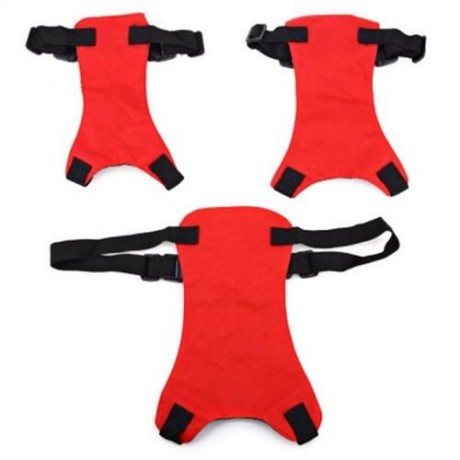 PET VEHICLE SAFETY SEAT BELT ADJUSTABLE DOG LEASH COLLAR CHEST HARNESS (RED)
