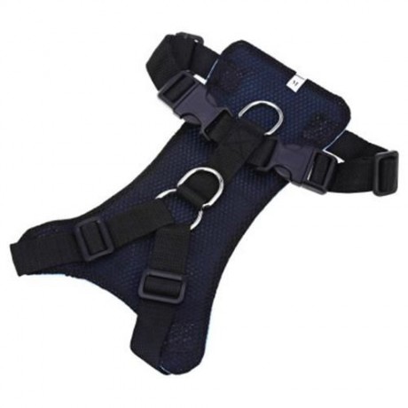 PET VEHICLE SAFETY SEAT BELT ADJUSTABLE DOG LEASH COLLAR CHEST HARNESS (BLUE)