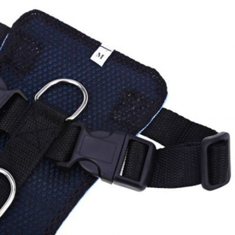 PET VEHICLE SAFETY SEAT BELT ADJUSTABLE DOG LEASH COLLAR CHEST HARNESS (BLUE)