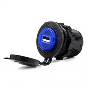 C939 5V 2.1A SINGLE USB VEHICLE POWER PLUG BLUE WORK LIGHT WATER RESISTANT MOTORCYCLE SOCK