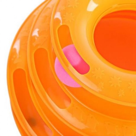 THREE TOWER TRACKS TURNTABLE BALL AMUSEMENT INTELLIGENCE ANTI SLIP DESIGN PET CAT TOY (ORA
