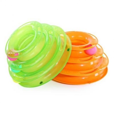 THREE TOWER TRACKS TURNTABLE BALL AMUSEMENT INTELLIGENCE ANTI SLIP DESIGN PET CAT TOY (ORA