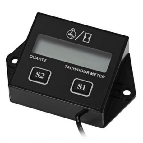 HEXIANG B707 12V 5W DIGITAL ENGINE TACH TACHOMETER HOUR METER GAUGE RESETTABLE INDUCTIVE F