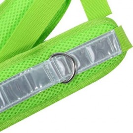 NYLON FOUR-PIECE DOG PET CONTROL COLLAR ELASTIC HANDS FREE LEASH WITH REFLECTIVE BELT (GRE