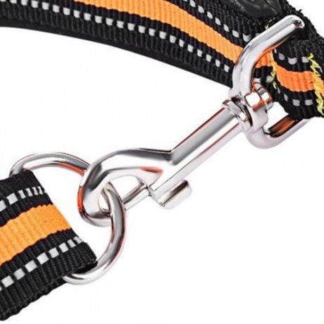 DUAL-HANDLE BUNGEE REFLECTIVE STITCHING ADJUSTABLE WAIST BELT DOG LEASH FOR RUNNING WALKIN