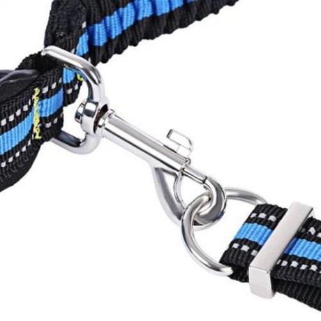 DUAL-HANDLE BUNGEE REFLECTIVE STITCHING ADJUSTABLE WAIST BELT DOG LEASH FOR RUNNING WALKIN
