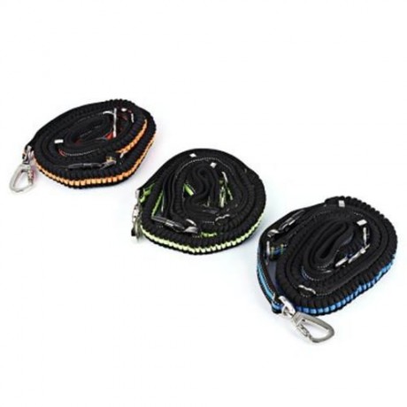DUAL-HANDLE BUNGEE REFLECTIVE STITCHING ADJUSTABLE WAIST BELT DOG LEASH FOR RUNNING WALKIN