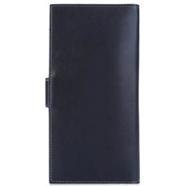 BAELLERRY SOFT METAL PLATE SNAP FASTENER LONG PHOTO MONEY CARD CLUTCH WALLET (BLUE)
