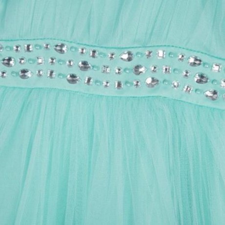 TRENDY SOLID COLOR GIRLS PRINCESS DRESS FOR PARTY (GREEN)