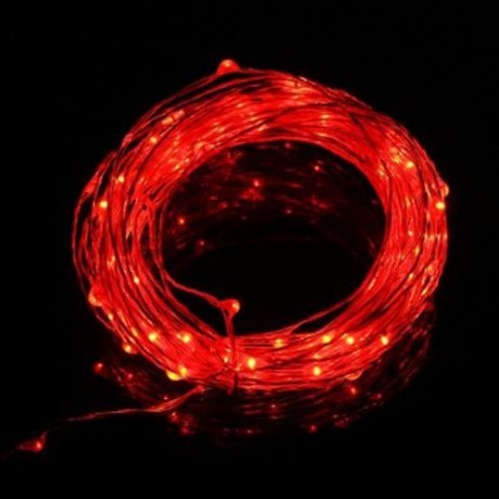 100 LEDS COPPER WIRE STRING FAIRY LIGHT WATERPROOF LED DECORATION LAMP (RED)