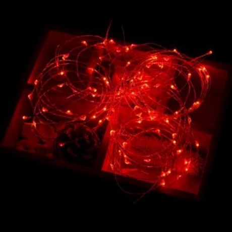 100 LEDS COPPER WIRE STRING FAIRY LIGHT WATERPROOF LED DECORATION LAMP (RED)