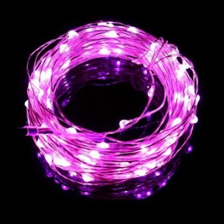 100 LEDS COPPER WIRE STRING FAIRY LIGHT WATERPROOF LED DECORATION LAMP (PINK)