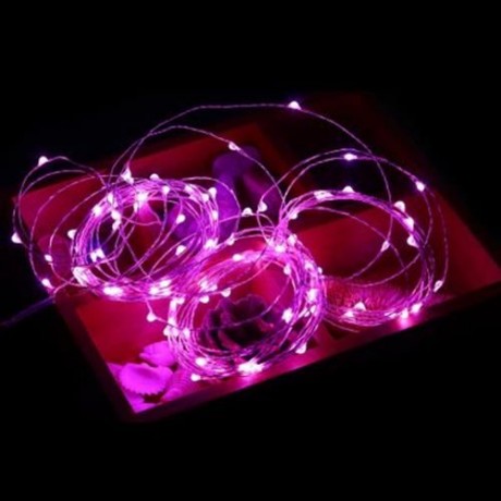 100 LEDS COPPER WIRE STRING FAIRY LIGHT WATERPROOF LED DECORATION LAMP (PINK)